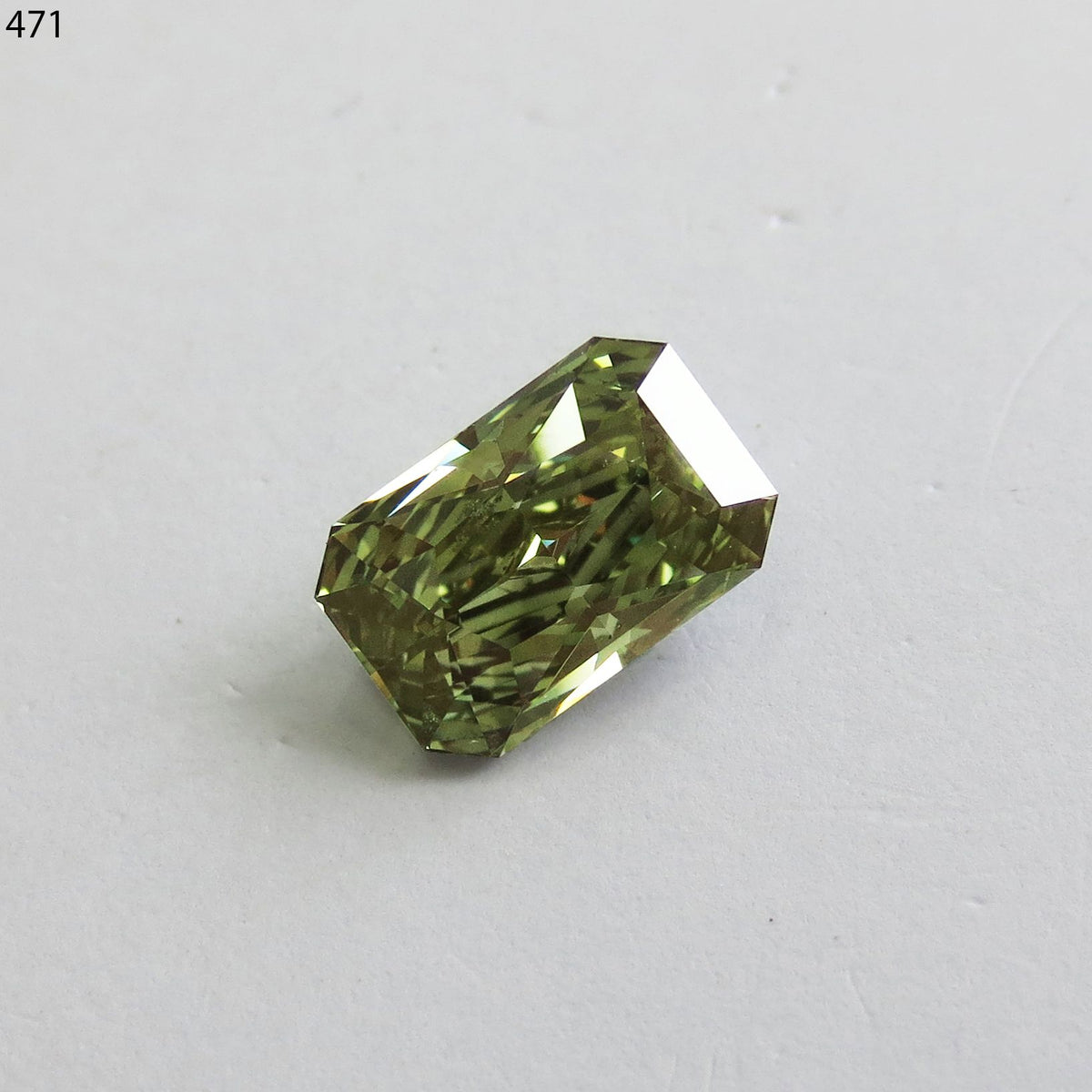 Radiant Fancy Dark Gray Yellowish Green Natural Diamond 2.57ct SI2 loose diamond