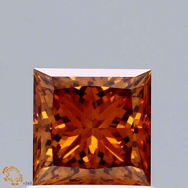 Princess Fancy Intense Brownish Orange Lab-grown Diamond 1.01ct VS1 loose diamond