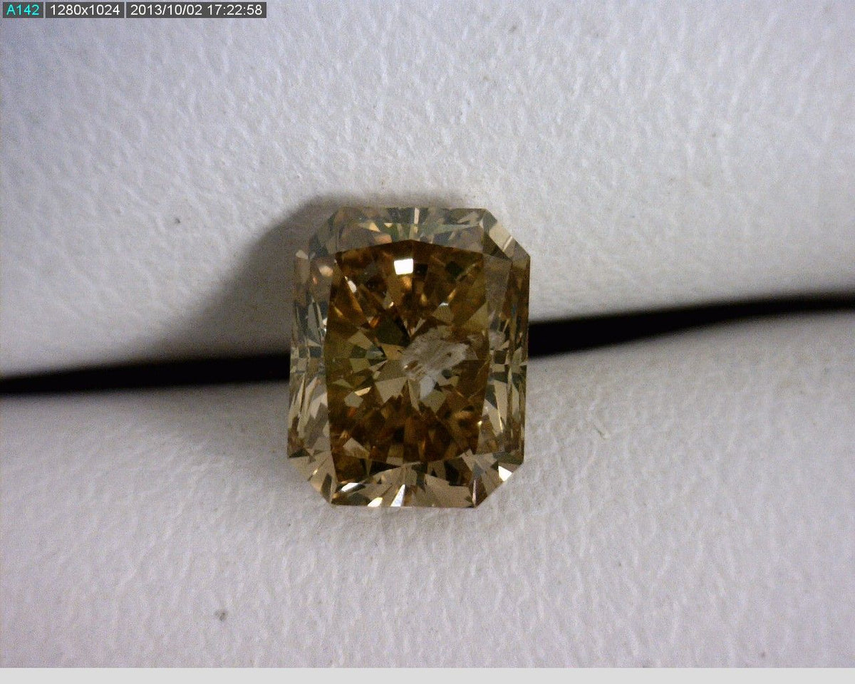 Radiant Champagne Natural Diamond 1.03ct I1 loose diamond