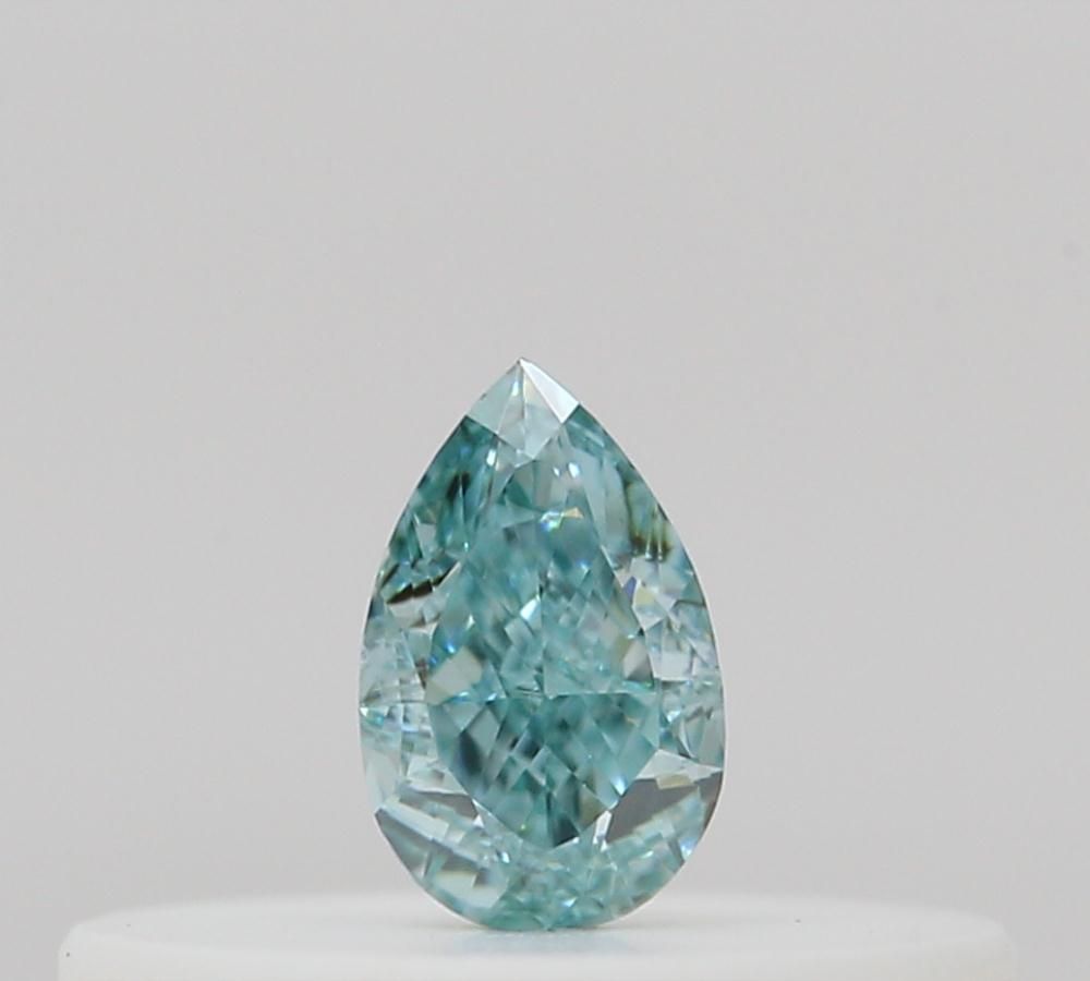 Pear Fancy Intense Blue Green Natural Diamond 0.11ct loose diamond