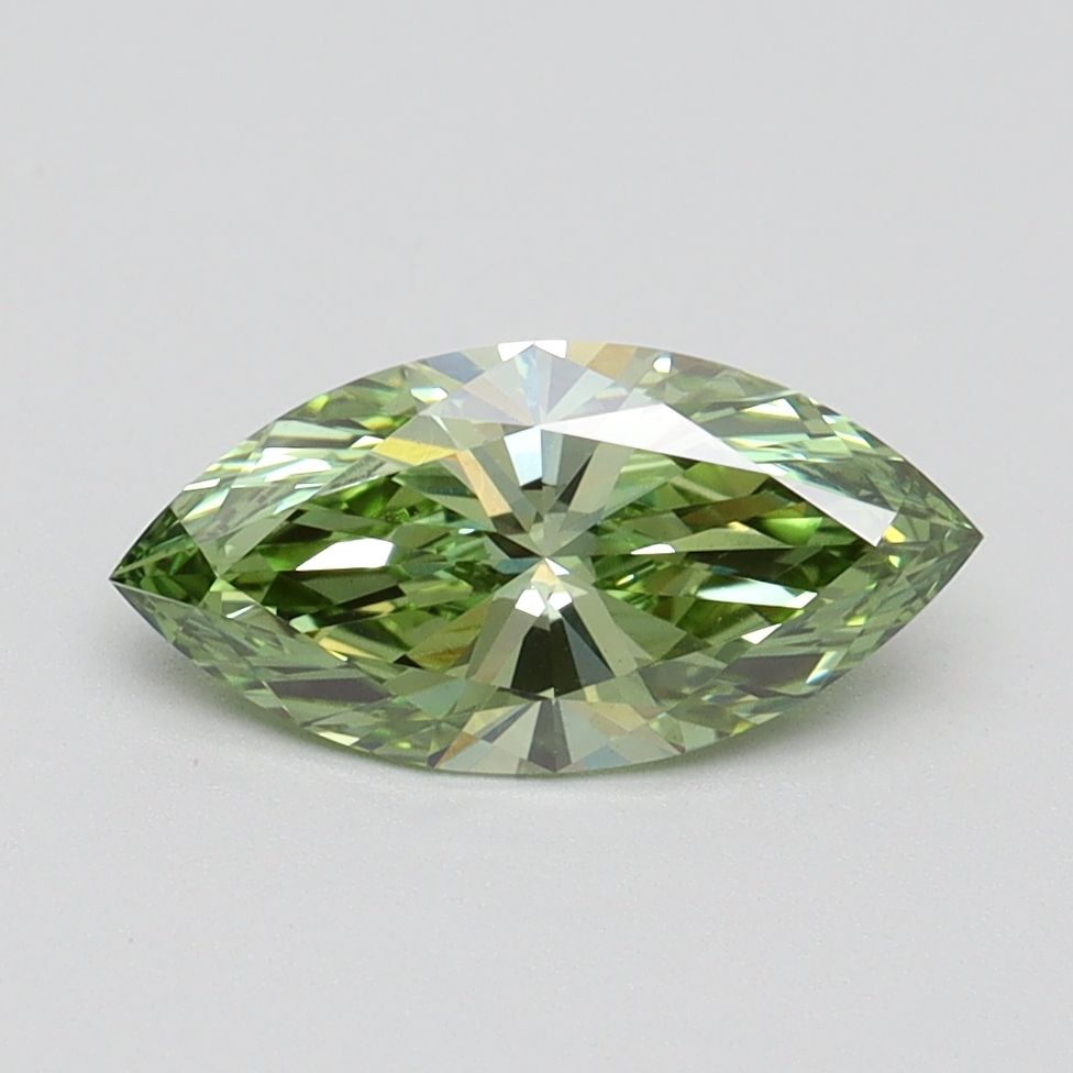 Marquise Fancy Vivid Green Lab-grown Diamond 1.02ct VVS2 loose diamond