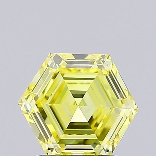 Hexagonal Fancy Vivid Yellow Lab-grown Diamond 0.2ct VS1 loose diamond