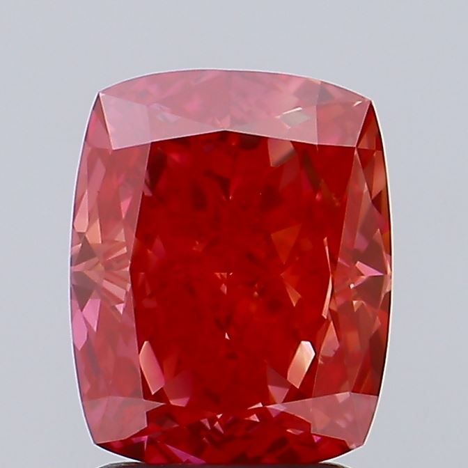 Cushion Fancy Vivid Pinkish Red Lab-grown Diamond 2.27ct VVS2 loose diamond