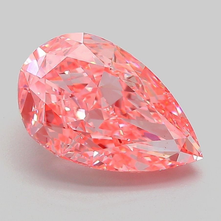 Pear Fancy Vivid Pink Lab-grown Diamond 3.04ct VVS2 loose diamond