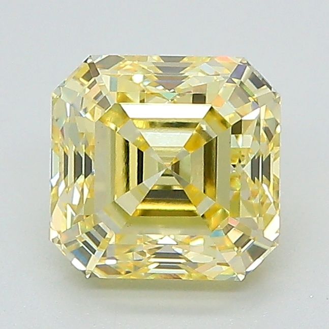 Square Emerald Fancy Yellow Lab-grown Diamond 1.65ct VVS2 loose diamond