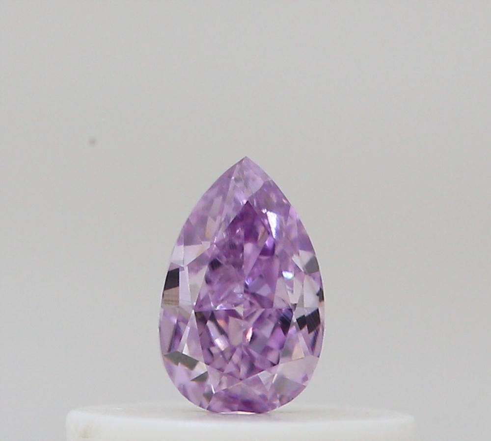 Pear Fancy Intense Pink Purple Natural Diamond 0.15ct loose diamond