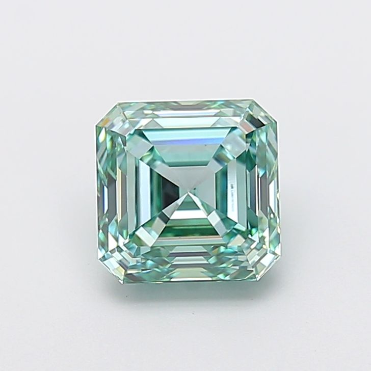 Asscher Fancy Vivid Green Lab-grown Diamond 2.54ct VS1 loose diamond