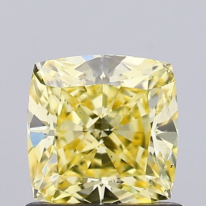 Cushion Fancy Intense Yellow Lab-grown Diamond 1.01ct SI1 loose diamond