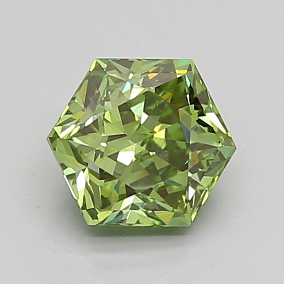 Hexagonal Fancy Vivid Green Lab-grown Diamond 1.04ct VS1 loose diamond