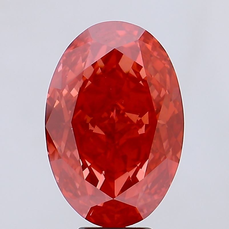 Oval Fancy Vivid Red Lab-grown Diamond 10.64ct VS1 loose diamond