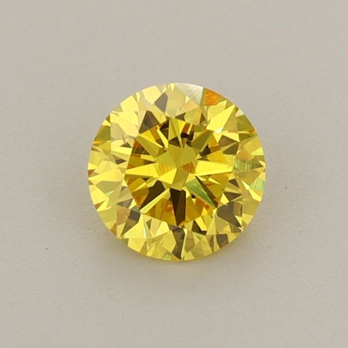 Round Fancy Vivid Yellow Lab-grown Diamond 0.53ct VS2 loose diamond
