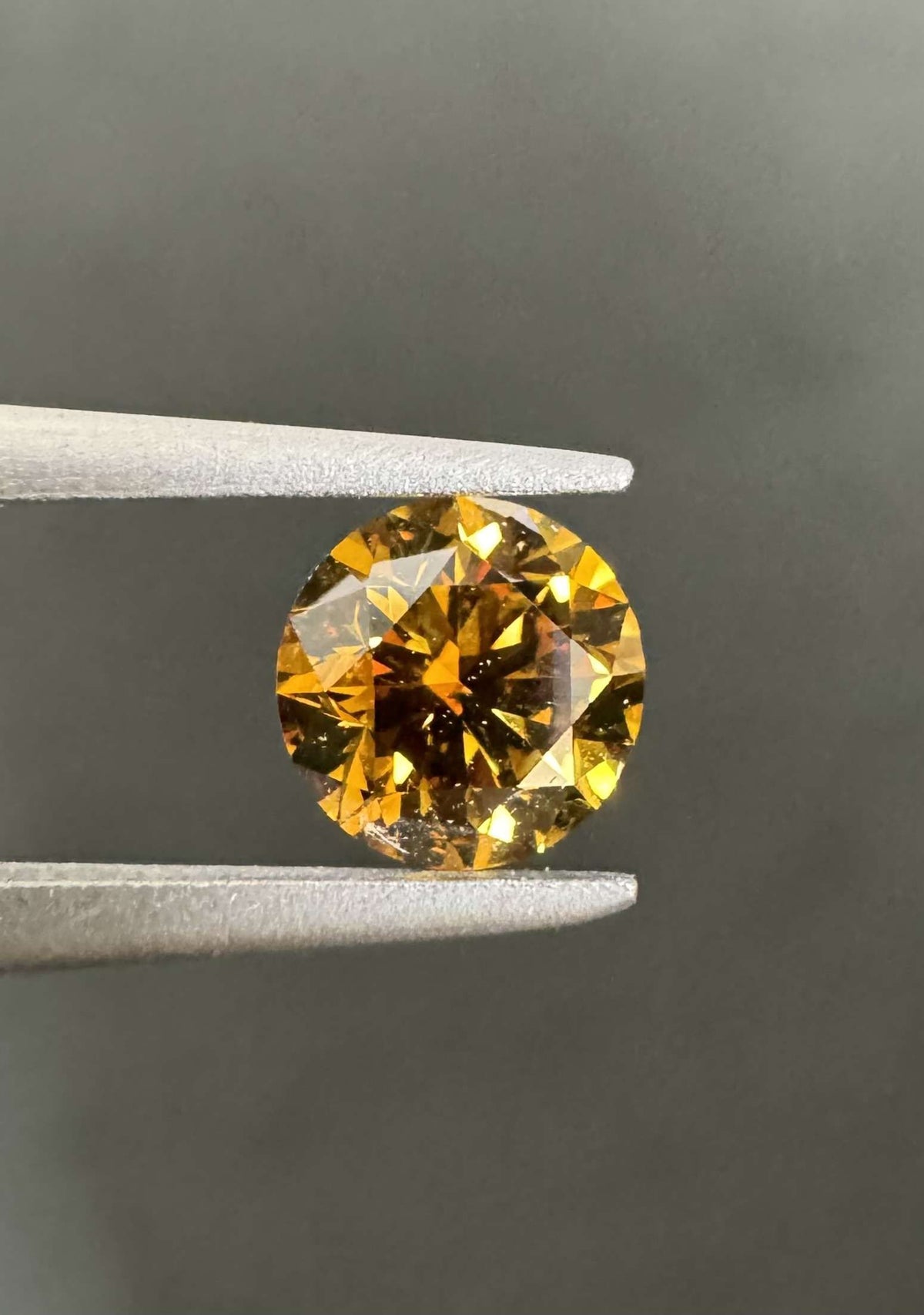 Round Fancy Deep Brown Orange Natural Diamond 0.63ct SI1 loose diamond