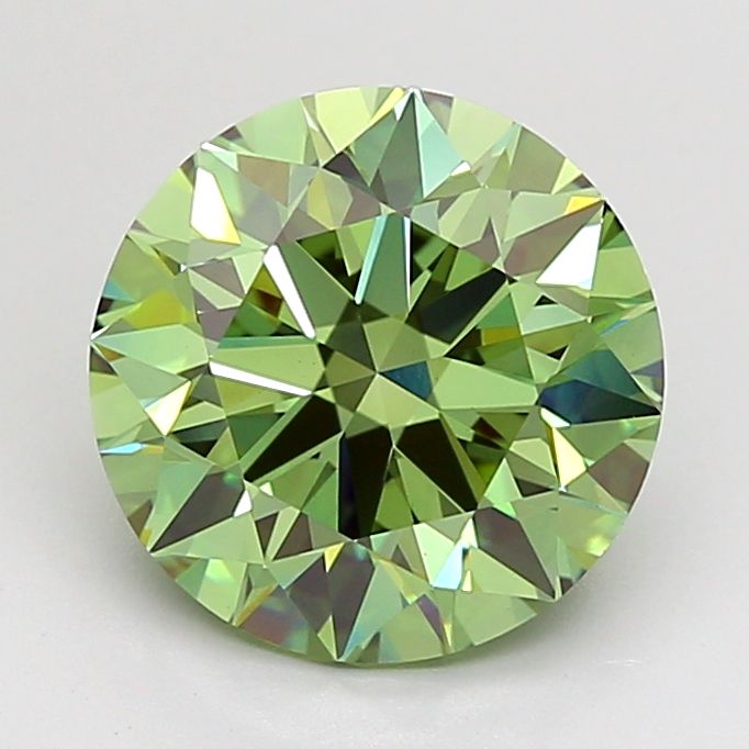 Round Fancy Vivid Green Lab-grown Diamond 3.01ct VS1 loose diamond