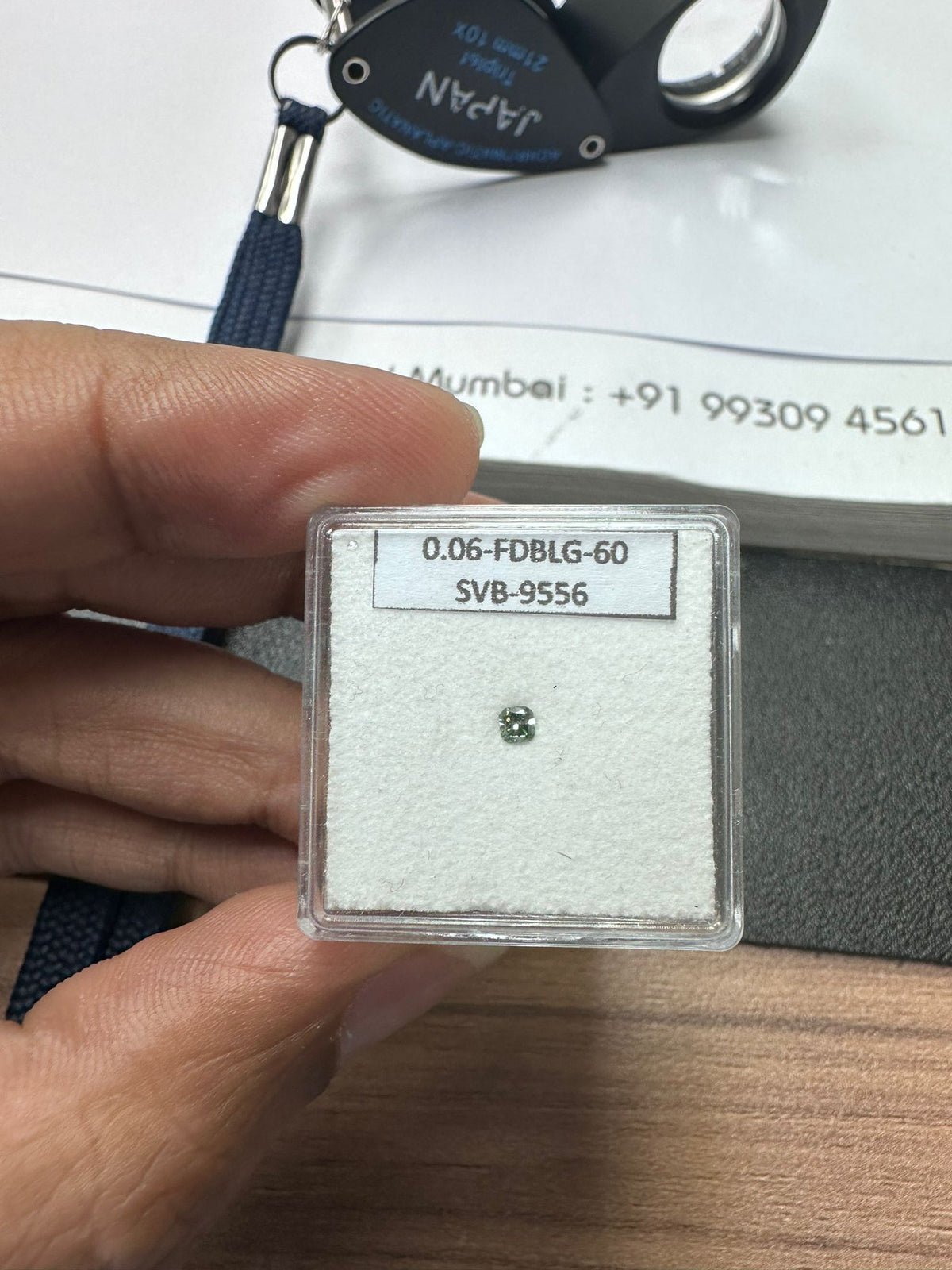 Radiant Fancy Deep Blueish Green Natural Diamond 0.06ct loose diamond
