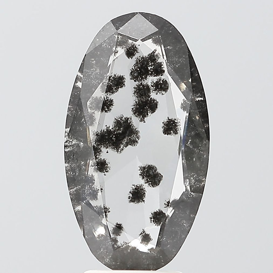 Oval Salt And Pepper Lab-grown Diamond 2.12ct I2 loose diamond