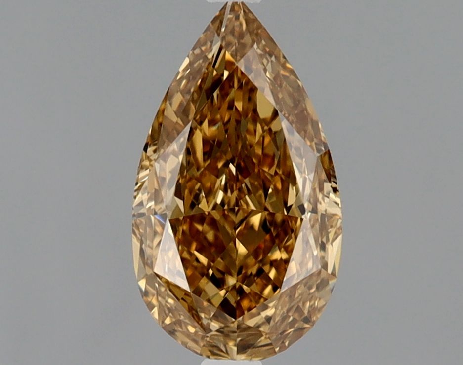 Pear Fancy Yellow Brown Natural Diamond 0.85ct IF loose diamond