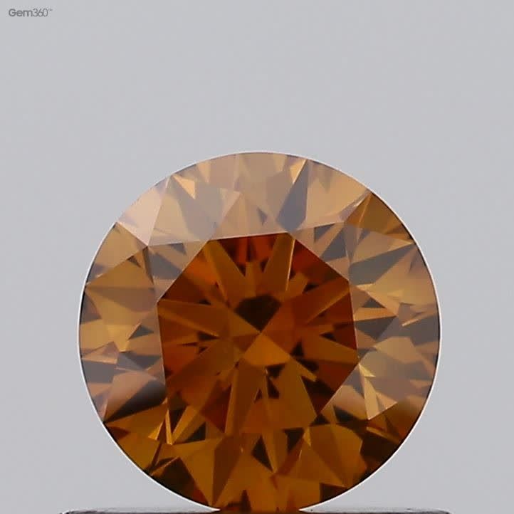 Round Fancy Deep Yellowish Orange Natural Diamond 0.52ct SI1 loose diamond