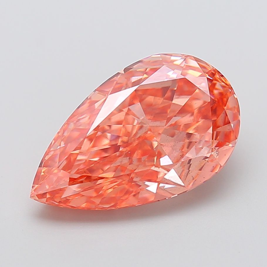 Pear Fancy Vivid Pink Orange Lab-grown Diamond 6.87ct VS2 loose diamond