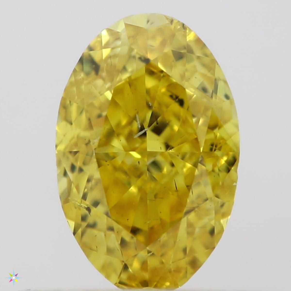 Oval Fancy Vivid Yellow Natural Diamond 0.5ct SI2 loose diamond