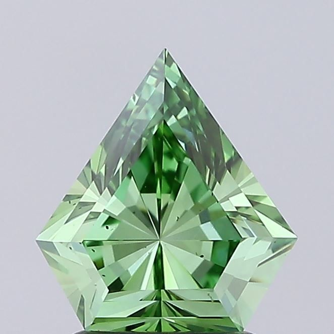 Pentagonal Fancy Vivid Green Lab-grown Diamond 1.48ct VS2 loose diamond