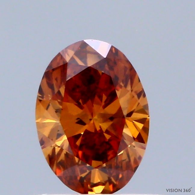 Oval Fancy Vivid Orange Lab-grown Diamond 0.51ct VS1 loose diamond