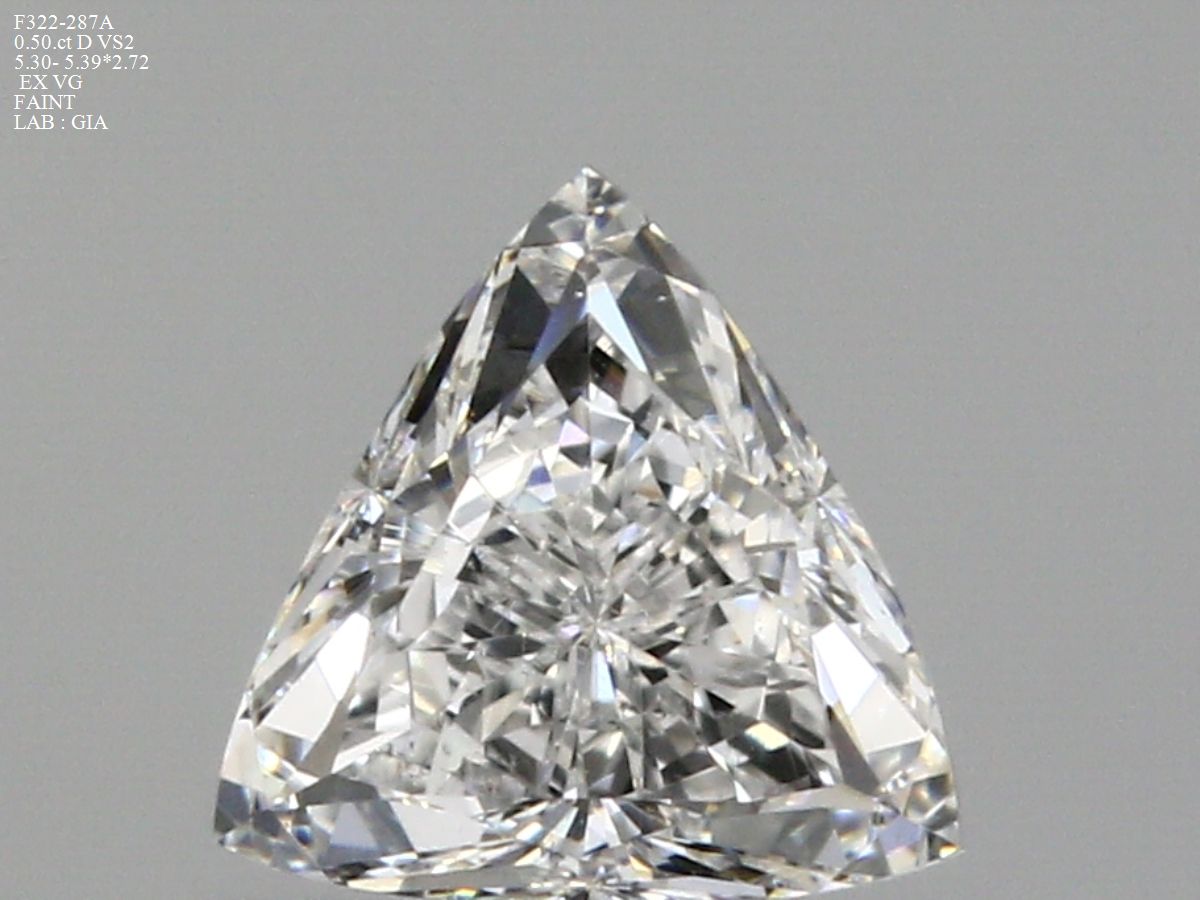 Triangular Natural Diamond 0.50ct D VS2