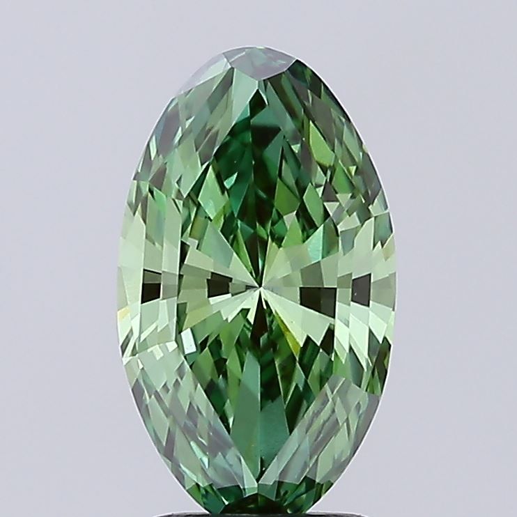 Oval Fancy Vivid Green Lab-grown Diamond 2.02ct VS1 loose diamond