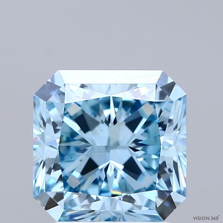 Square Radiant Fancy Vivid Blue Lab-grown Diamond 2.46ct VS1 loose diamond