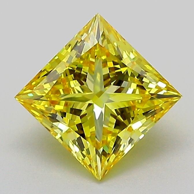 Princess Fancy Vivid Yellow Lab-grown Diamond 1.22ct VVS2 loose diamond
