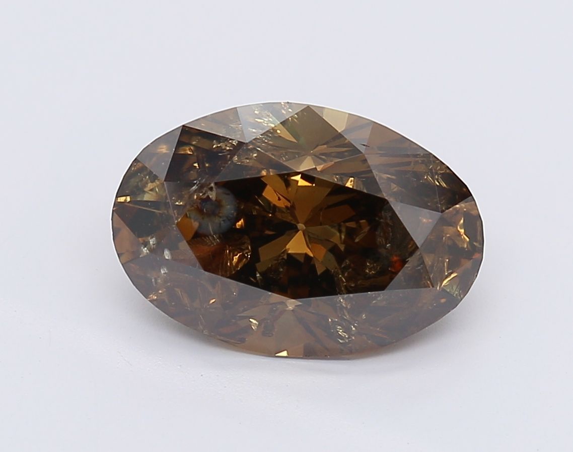 Oval Fancy Dark Yellowish Brown Natural Diamond 2.21ct loose diamond