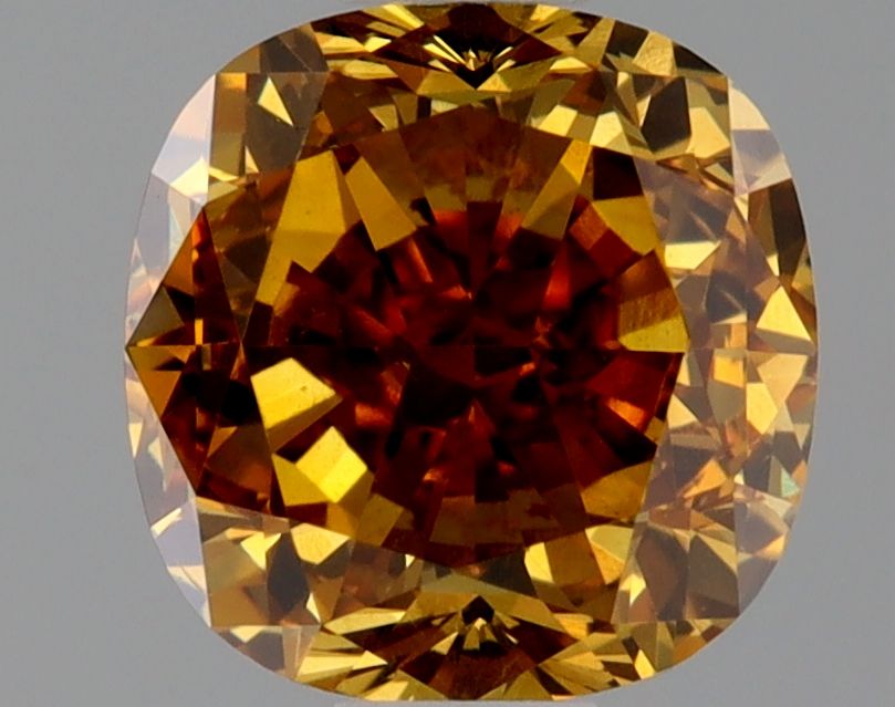 Cushion Fancy Deep Brownish Yellowish Orange Natural Diamond 0.73ct VS2 loose diamond
