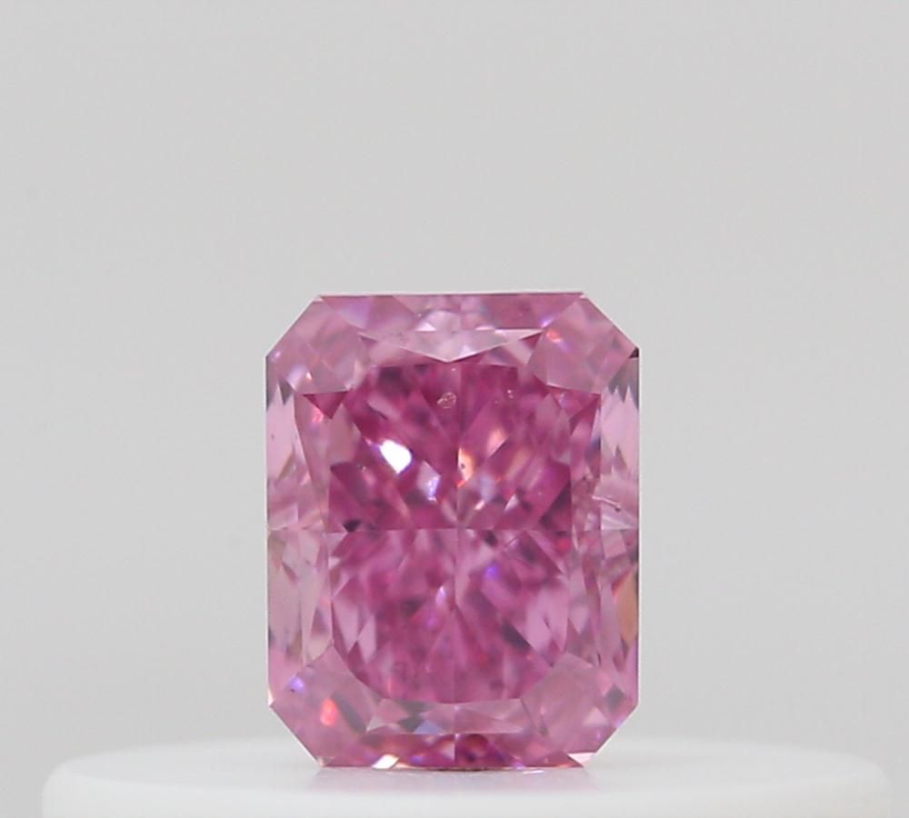 Radiant Fancy Vivid Purplish Pink Natural Diamond 0.15ct SI1 loose diamond