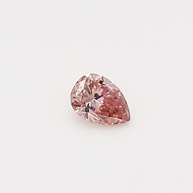 Pear Fancy Intense Orangey Pink Natural Diamond 0.07ct loose diamond