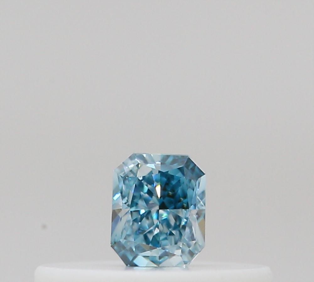 Radiant Fancy Intense Green Blue Natural Diamond 0.11ct loose diamond