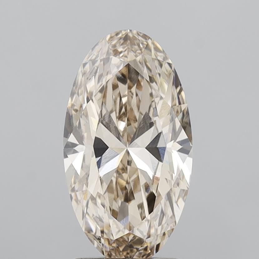 Oval Very Light Brown Lab-grown Diamond 2.01ct VS1 loose diamond