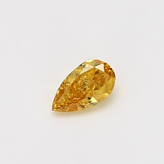 Pear Fancy Vivid Orange Yellow Natural Diamond 0.19ct SI2 loose diamond