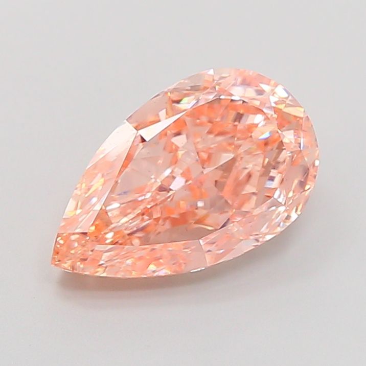 Pear Fancy Light Pinkish Orange Lab-grown Diamond 3ct VS1 loose diamond