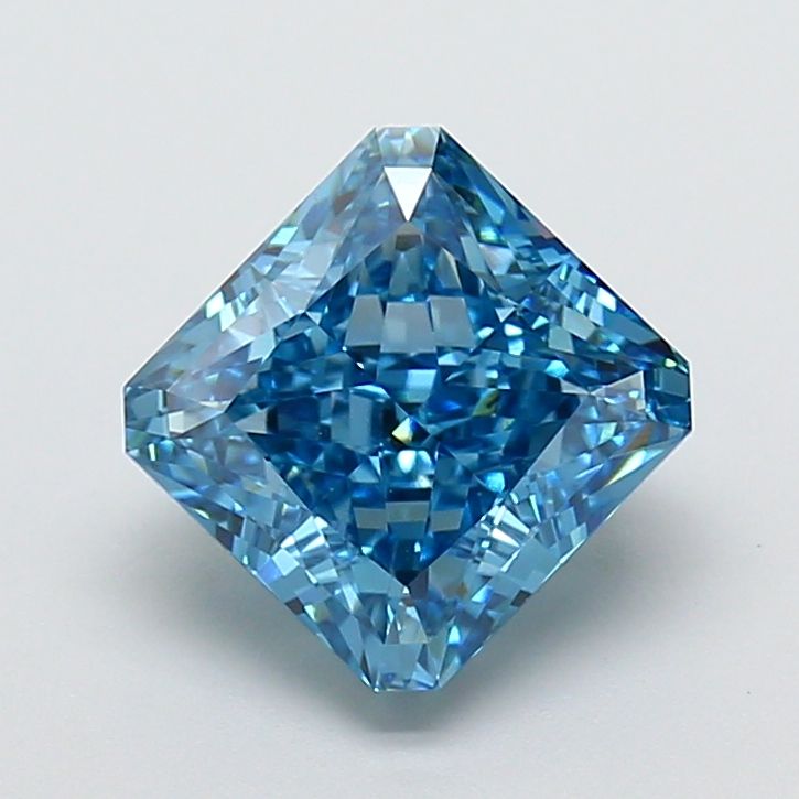 Square Radiant Fancy Vivid Blue Lab-grown Diamond 3.55ct VVS2 loose diamond
