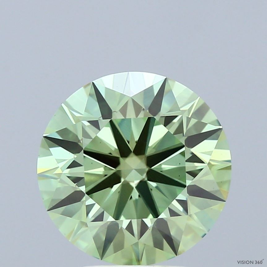 Round Fancy Vivid Green Lab-grown Diamond 3.56ct VS2 loose diamond