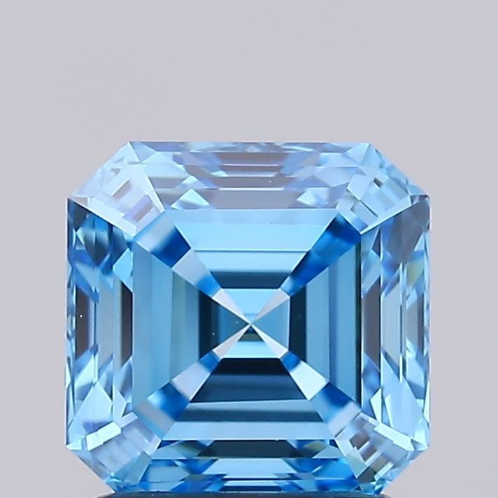 Square Emerald Fancy Vivid Blue Lab-grown Diamond 1.5ct VS1 loose diamond