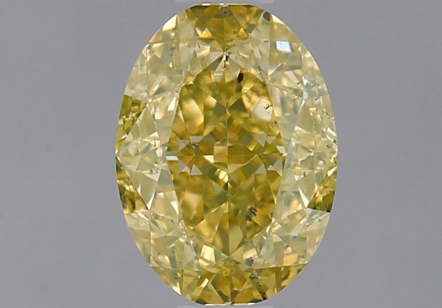 Oval Fancy Intense Yellow Natural Diamond 0.72ct SI1 loose diamond