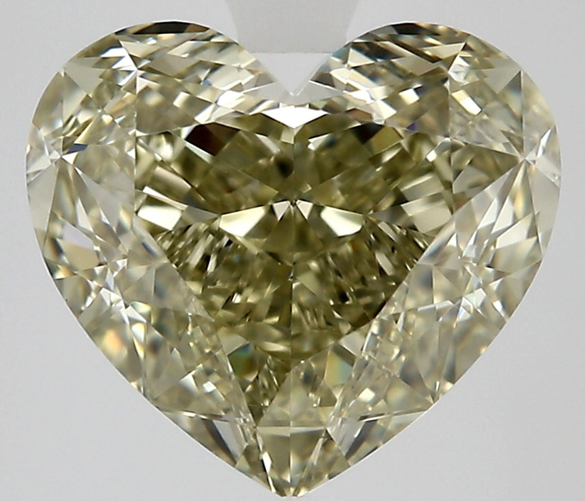 Heart Fancy Brownish Greenish Yellow Natural Diamond 2.81ct VVS2 loose diamond
