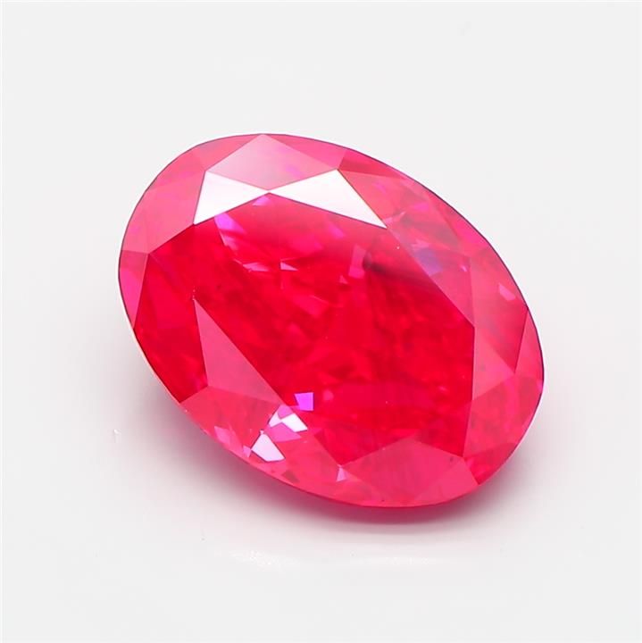 Oval Fancy Vivid Red Lab-grown Diamond 4.11ct SI1 loose diamond