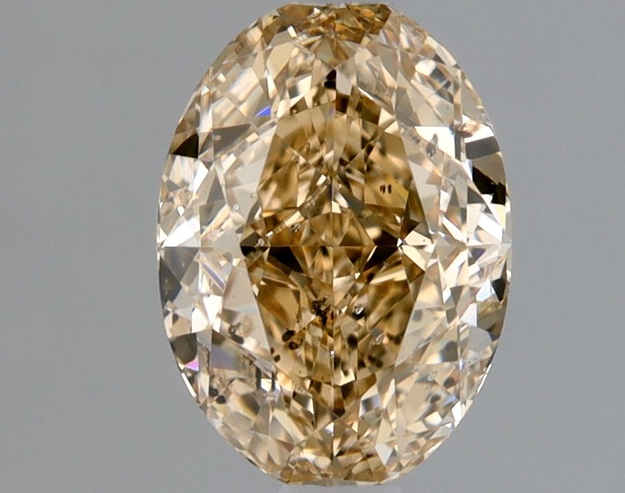 Oval Fancy Light Yellow Brown Natural Diamond 1.01ct SI2 loose diamond