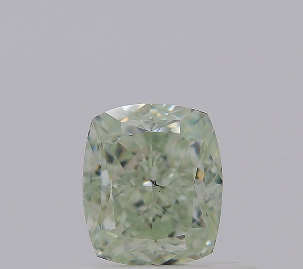 Cushion Fancy Yellowish Green Natural Diamond 0.52ct SI1 loose diamond