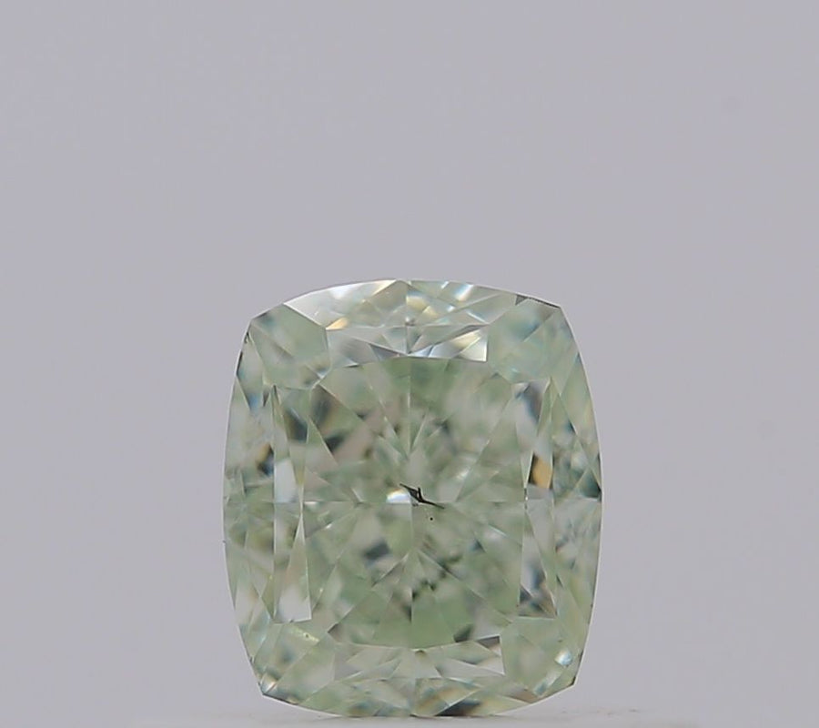 Cushion Fancy Yellowish Green Natural Diamond 0.52ct SI1 loose diamond