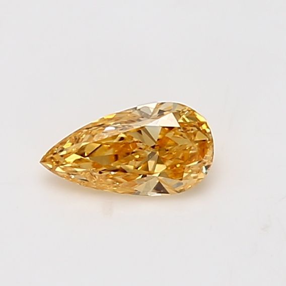 Pear Fancy Intense Yellow Orange Natural Diamond 0.38ct SI1 loose diamond