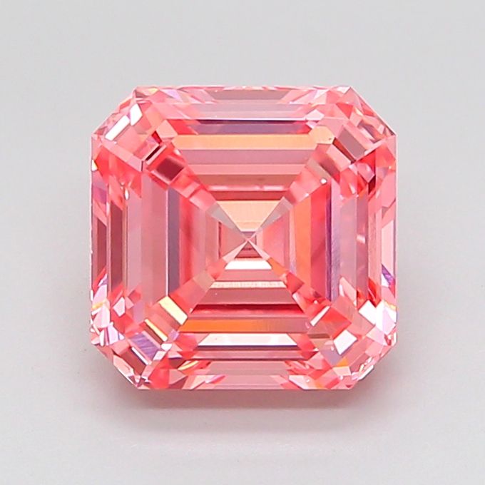 Asscher Fancy Vivid Pink Lab-grown Diamond 3.5ct VS2 loose diamond