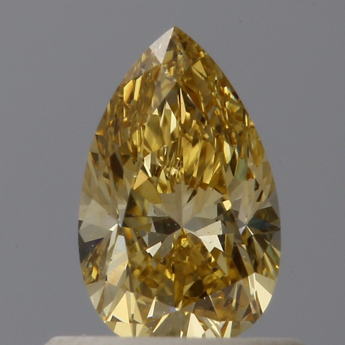 Pear Fancy Intense Yellow Natural Diamond 0.56ct VS2 loose diamond