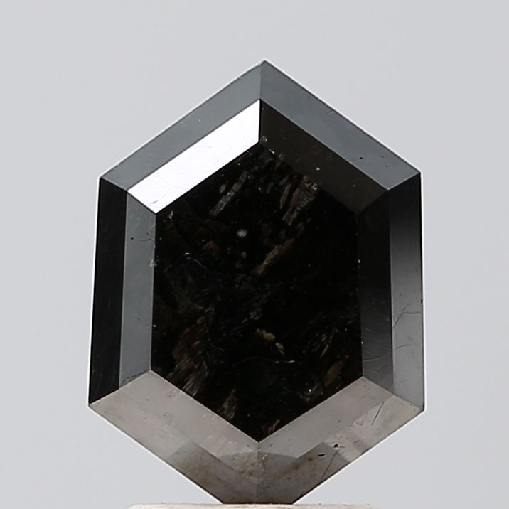 Hexagonal Black Natural Diamond 2.45ct VS1 loose diamond